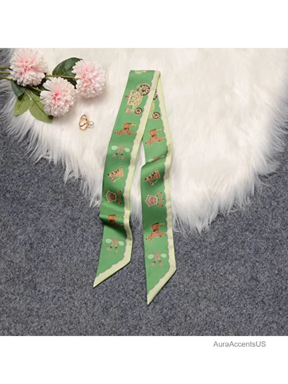 100% Mulberry Silk Scarf Hair Ribbons for Women Neckerchief Head Scarf